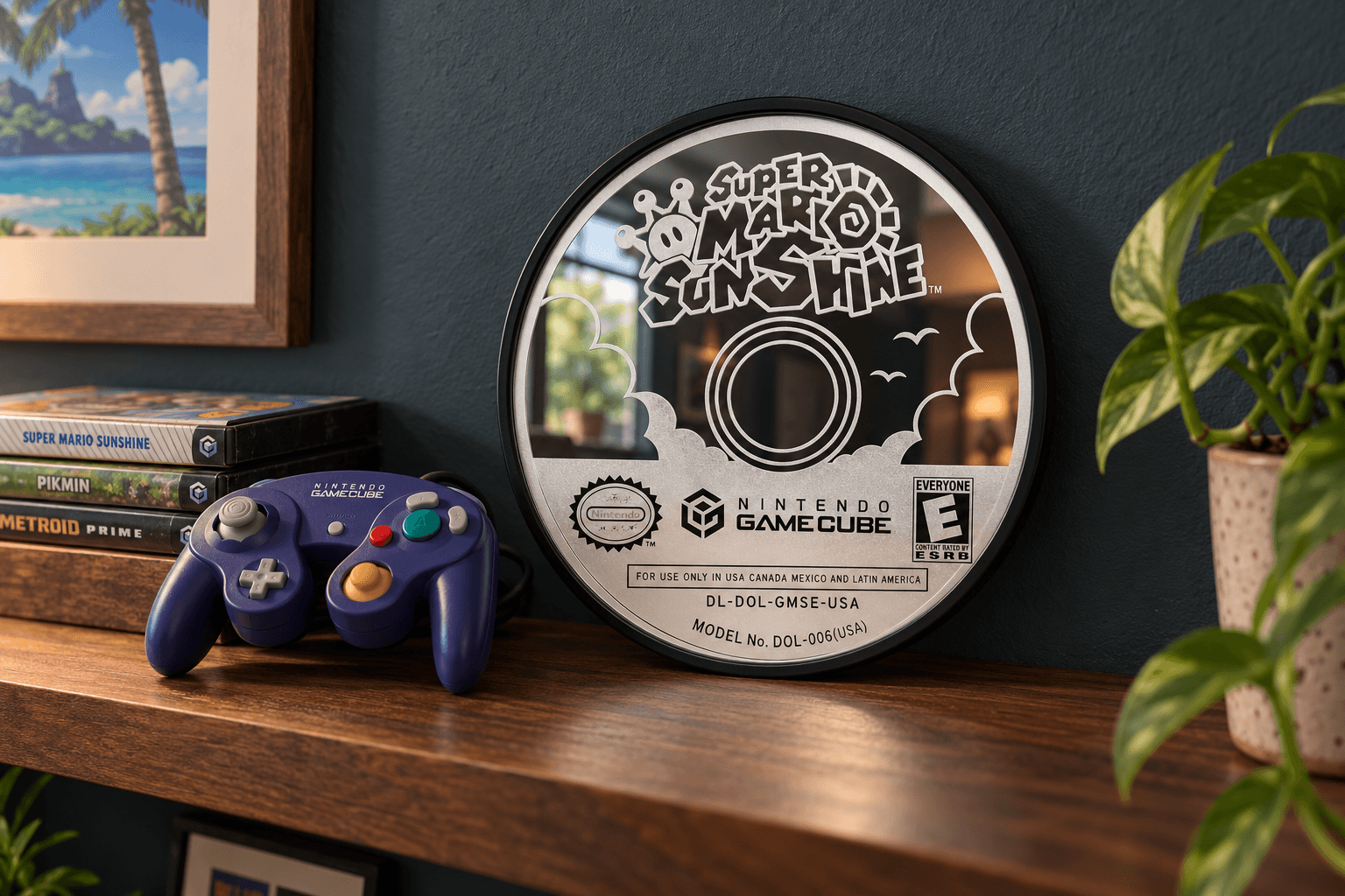Super Mario Game Cube Disk, detail