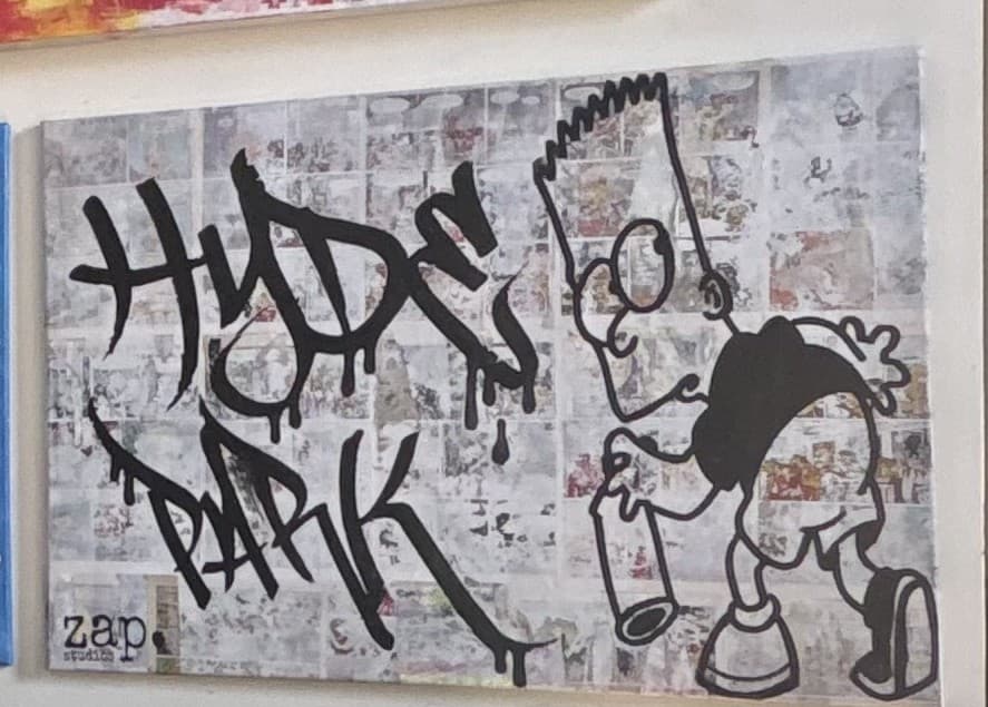 Graffiti canvas, detail